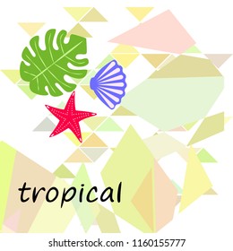 starfish shell tropical plant vector background