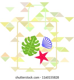 starfish shell tropical plant vector background