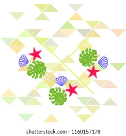 starfish shell tropical plant vector background