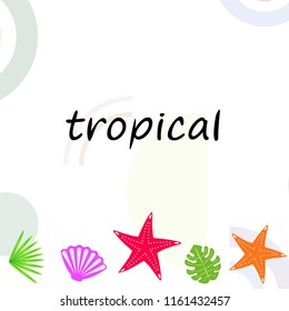 starfish shell tropical plant vector background