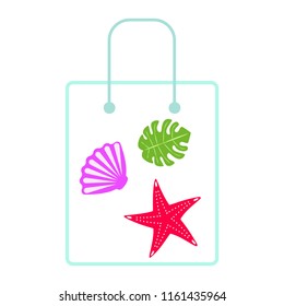 starfish shell tropical plant vector background