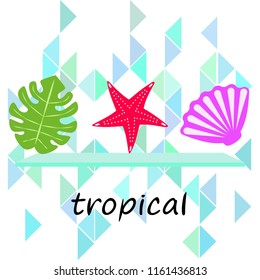 starfish shell tropical plant vector background