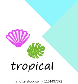 starfish shell tropical plant vector background