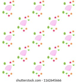starfish shell tropical plant vector background