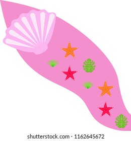 starfish shell tropical plant vector background