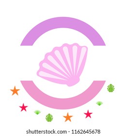 starfish shell tropical plant vector background