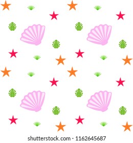 starfish shell tropical plant vector background