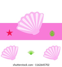 starfish shell tropical plant vector background