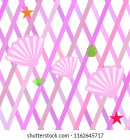 starfish shell tropical plant vector background