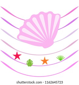 starfish shell tropical plant vector background