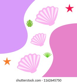 starfish shell tropical plant vector background