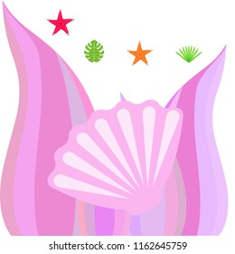 starfish shell tropical plant vector background