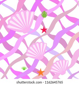 starfish shell tropical plant vector background