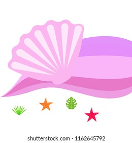 starfish shell tropical plant vector background