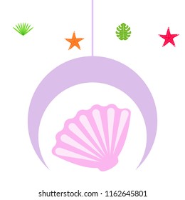 starfish shell tropical plant vector background