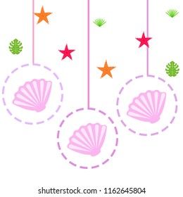 starfish shell tropical plant vector background