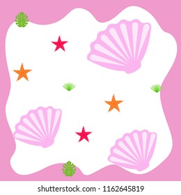 starfish shell tropical plant vector background