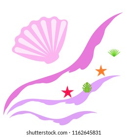 starfish shell tropical plant vector background