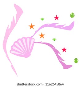 starfish shell tropical plant vector background