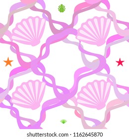 starfish shell tropical plant vector background