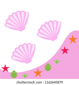 starfish shell tropical plant vector background