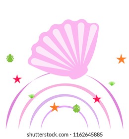 starfish shell tropical plant vector background