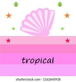 starfish shell tropical plant vector background