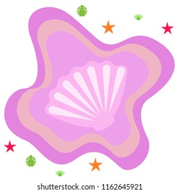 starfish shell tropical plant vector background
