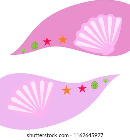 starfish shell tropical plant vector background