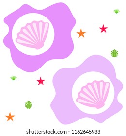 starfish shell tropical plant vector background