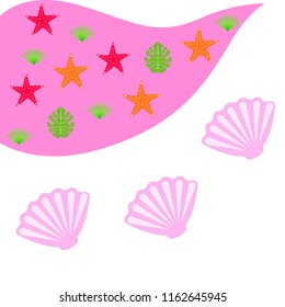 starfish shell tropical plant vector background