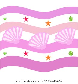 starfish shell tropical plant vector background