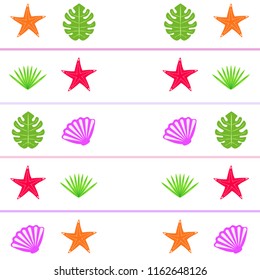 starfish shell tropical plant vector background
