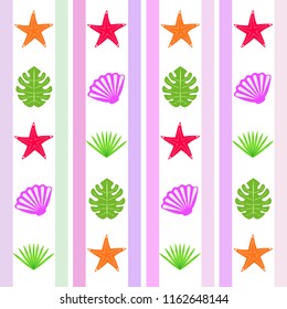 starfish shell tropical plant vector background