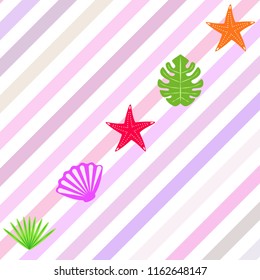 starfish shell tropical plant vector background