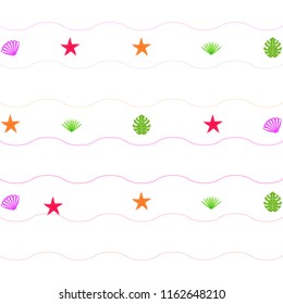 starfish shell tropical plant vector background