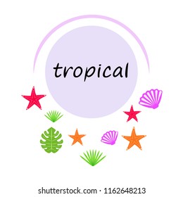 starfish shell tropical plant vector background
