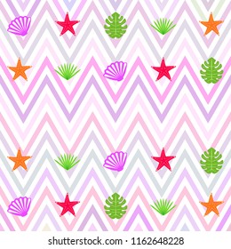 starfish shell tropical plant vector background