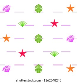 starfish shell tropical plant vector background