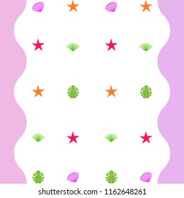 starfish shell tropical plant vector background