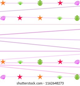starfish shell tropical plant vector background starfish shell tropical plant vector background