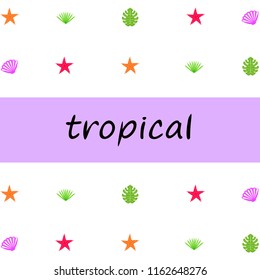starfish shell tropical plant vector background