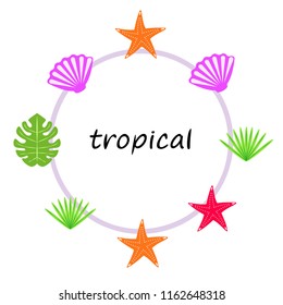 starfish shell tropical plant vector background