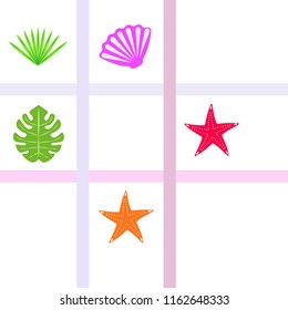 starfish shell tropical plant vector background