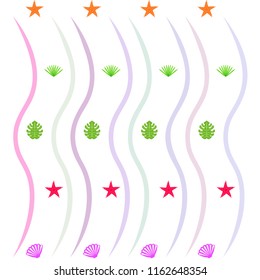 starfish shell tropical plant vector background