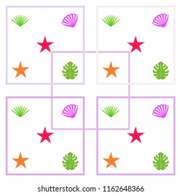 starfish shell tropical plant vector background