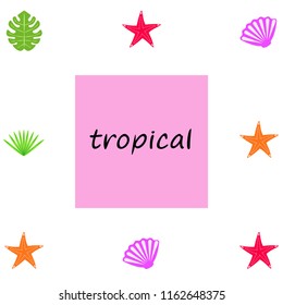 starfish shell tropical plant vector background