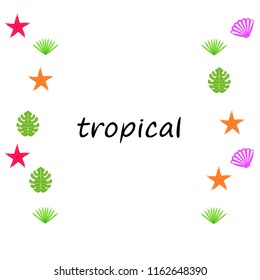 starfish shell tropical plant vector background
