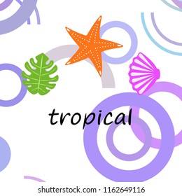 starfish shell tropical plant vector background