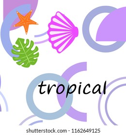 starfish shell tropical plant vector background